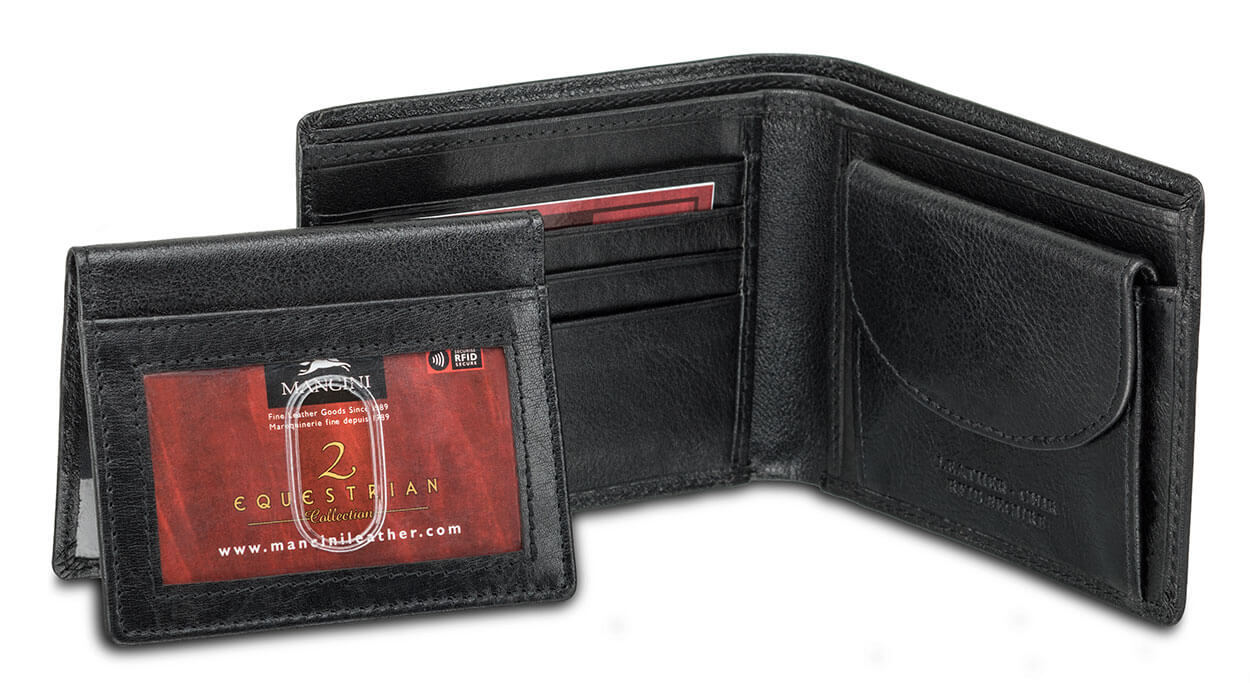 Portefeuille RFID avec porte-carte amovible et pochette monnaie pour homme