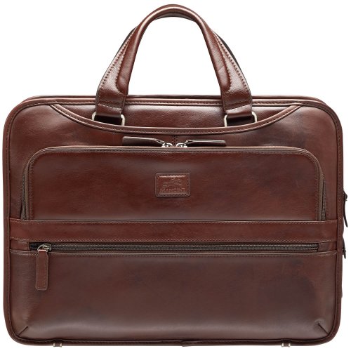 Triple Compartment Briefcase with RFID Secure Pocket for 15.6” Laptop / Tablet