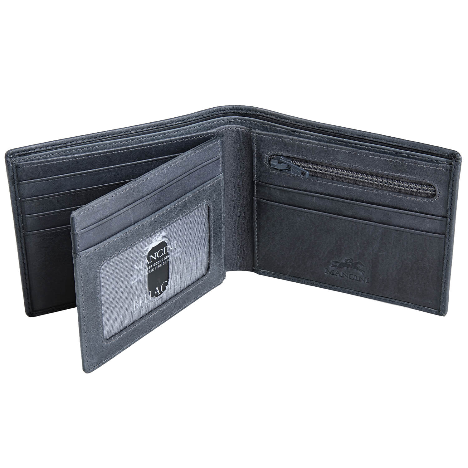 Portefeuille RFID avec volet au centre et pochette pour la monnaie Portefeuille RFID avec volet au centre et pochette pour la monnaie