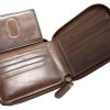 Portefeuill RFID à fermeture éclair avec porte-carte amovible pour homme