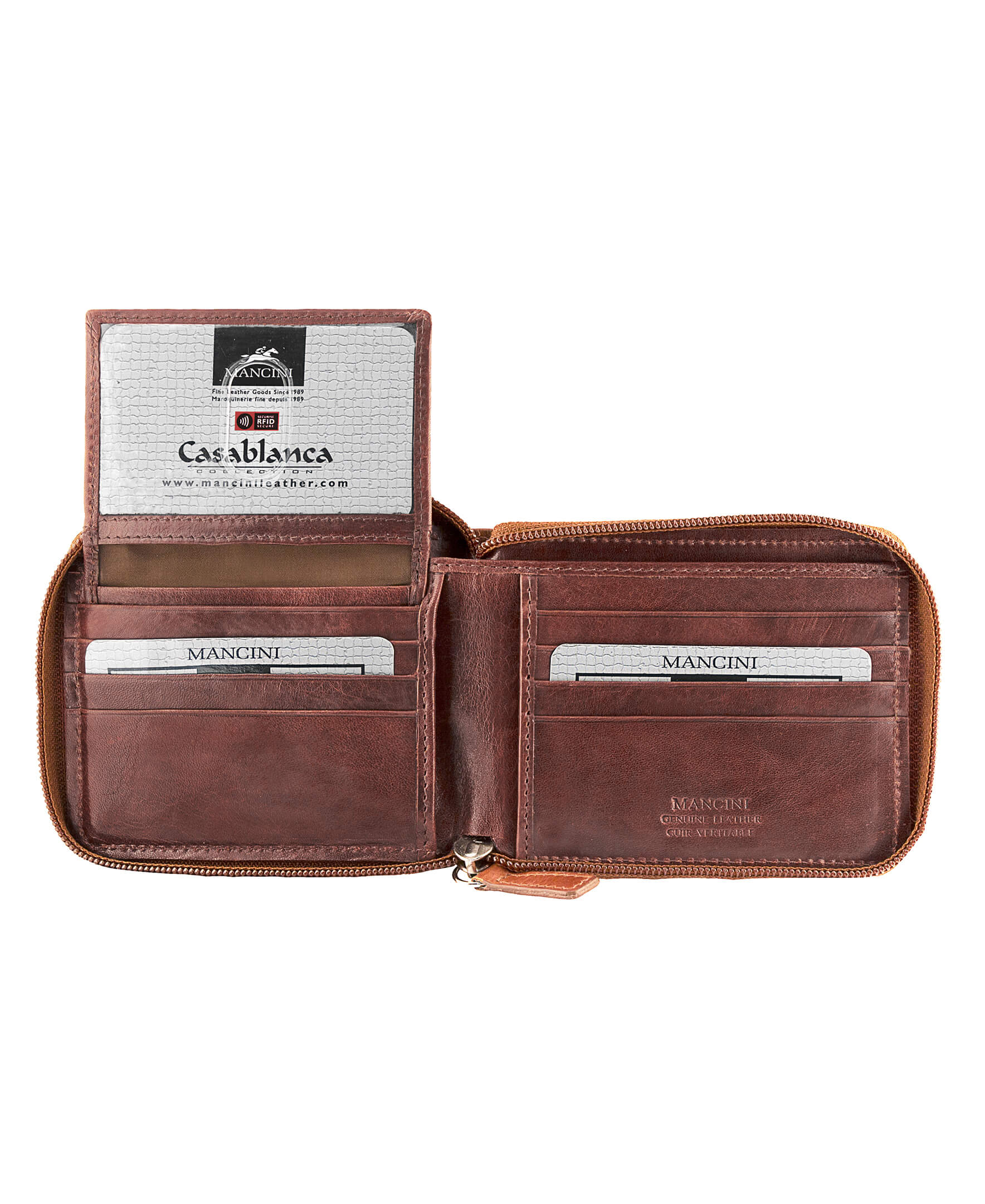 Men’s Zippered Wallet with Removable Passcase