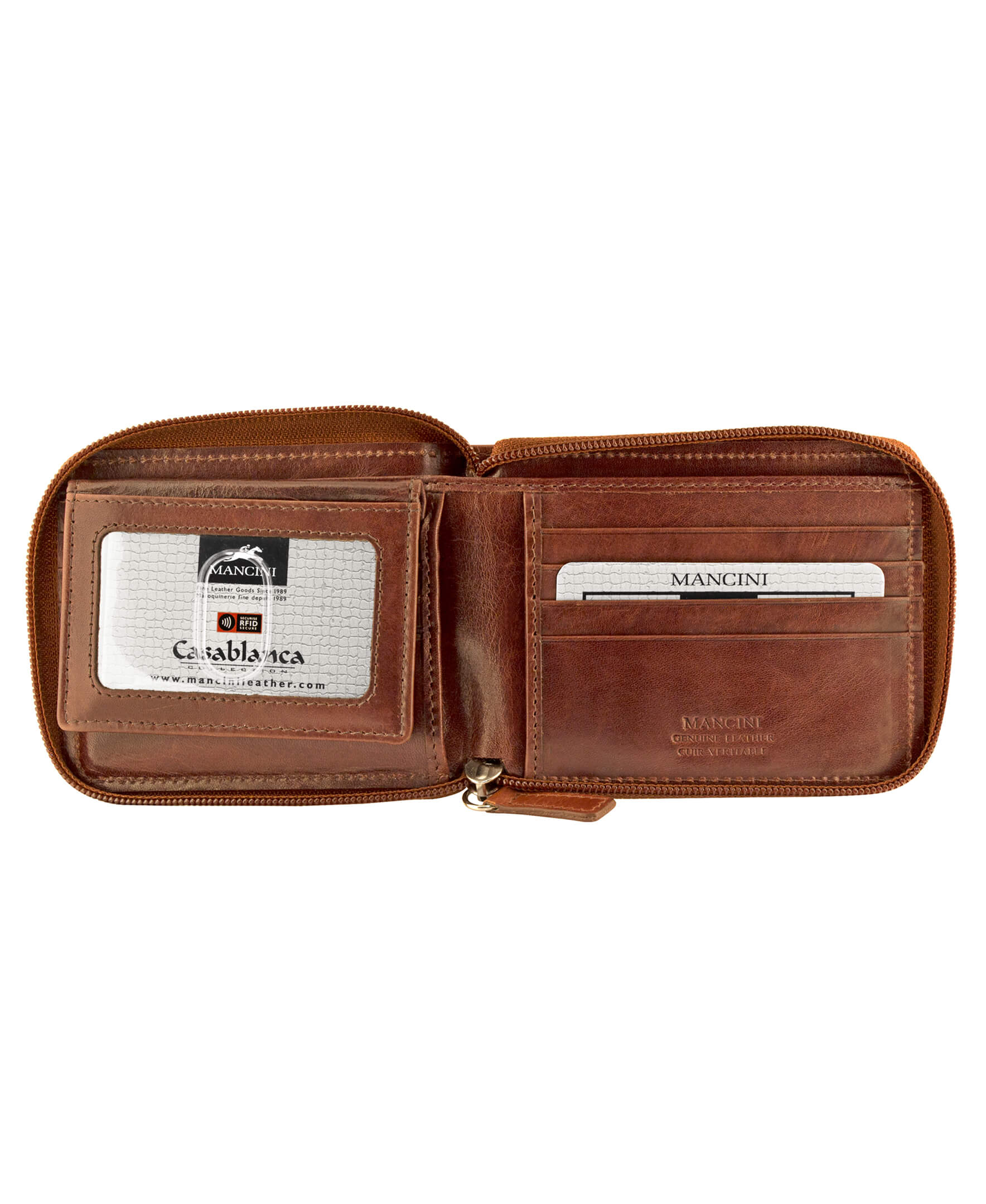 Men’s Zippered Wallet with Removable Passcase