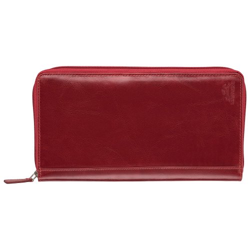 Red leather passport wallet