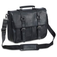 Black Leather Laptop Briefcases Men Women