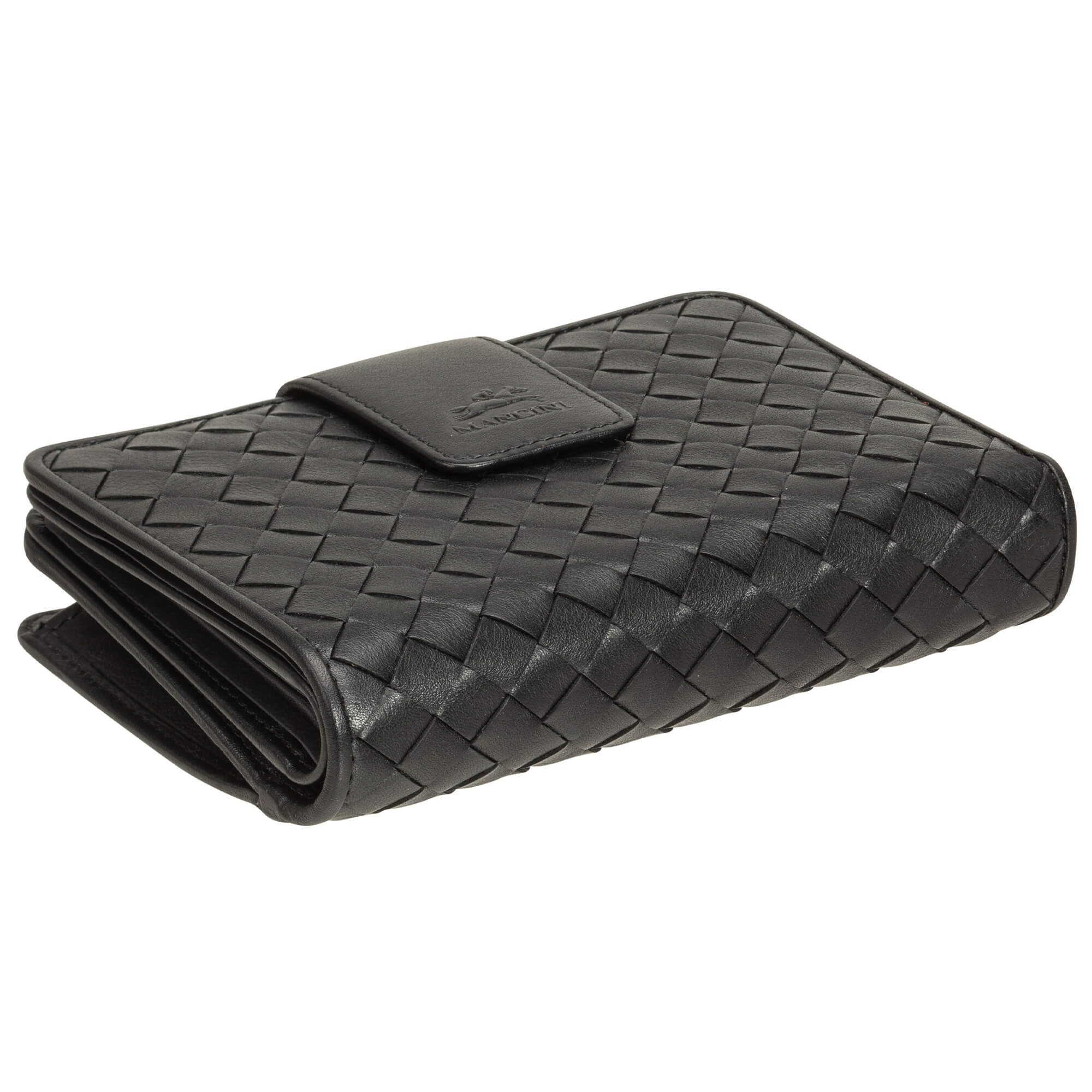 Basket Weave RFID Secure Medium Clutch Wallet