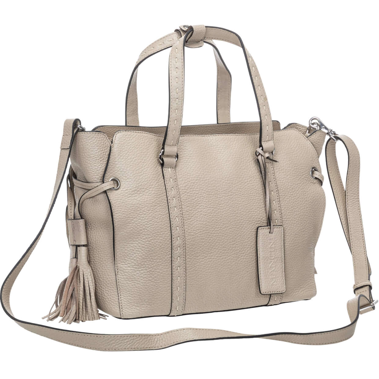 Pebbled Natalie Crossbody Bag - Bone