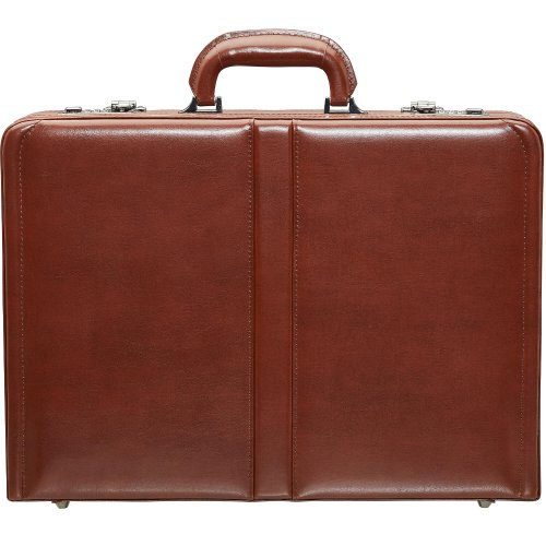 Cognac leather laptop briefcase